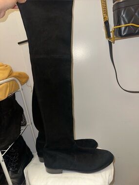 Stuart Weitzman Black Over-the-Knee Suede Boots 8.5